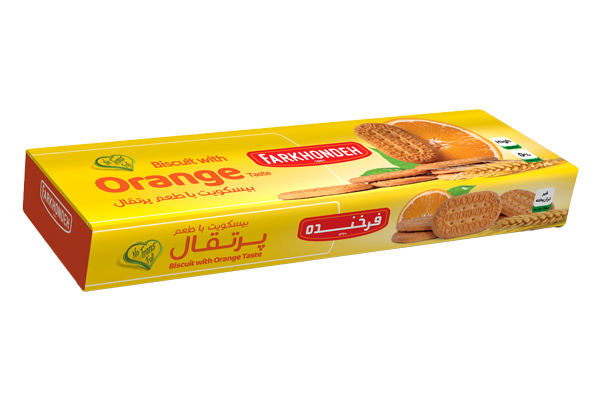 [2500102383601] بیسکویت فرخنده زبانک 150 (یک ساله, پرتقالی, 12 تایی, سلفون 130 گرمی)