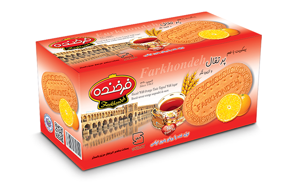 [2500101223601] بیسکویت فرخنده زبان 1000 (یک ساله, پرتقالی, جعبه عادی, جعبه 900 گرمی)